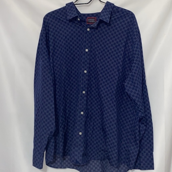 UNTUCKIT MENS SIZE XXXL BLUE GEO SMALL SQUARES Casual Button Down Shirt CLEAN - Picture 7 of 12
